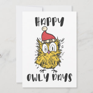 Happy Owly Days Funny Santa Owl Einladung