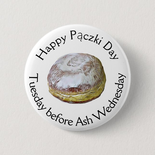 Happy Pączki Day Food Holiday Button (Vorderseite)