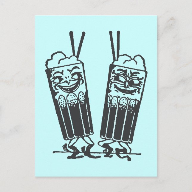 Happy Pair von Sodas Postkarte (Vorderseite)