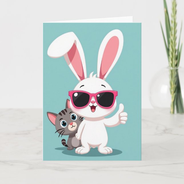 Happy Pals Daumen Hoch Karte (Vorderseite)