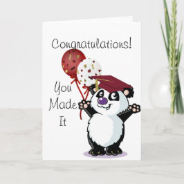 Happy Panda Bear Graduate Karte
