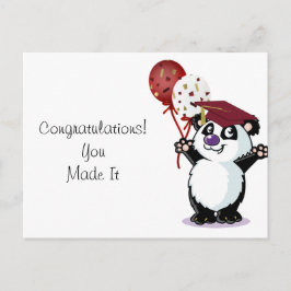 Happy Panda Bear Graduate Postkarte