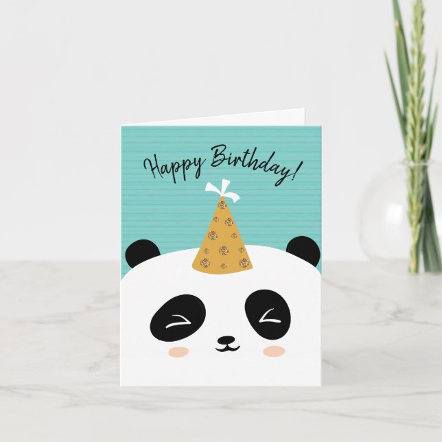 Happy Panda Birthday Card Karte (Vorderseite)