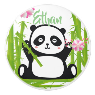 Happy Panda mit Bamboo & Cherry Blossom Keramikknauf