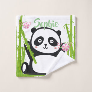 Happy Panda mit Bamboo und Cherry Blossom Badhandtuch Set