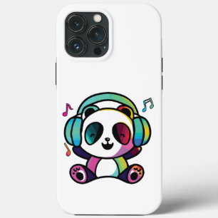 Happy Panda mit Kopfhörern, die Musik hören. Case-Mate iPhone Hülle