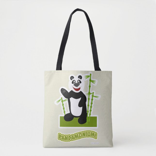Happy Panda-monium Panda Bear Cartoon Tasche (Vorderseite)