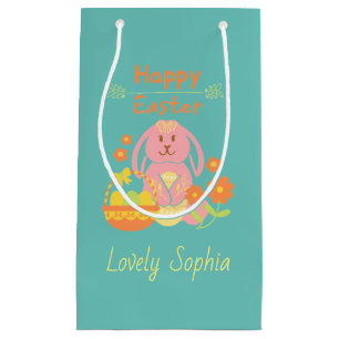 Happy Pâques Pink Rabbit petit sac cadeau