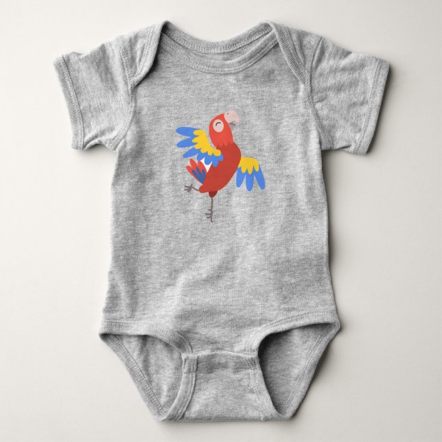 Happy Parrot Dancing Niedlich Bird Baby Strampler (Vorderseite)