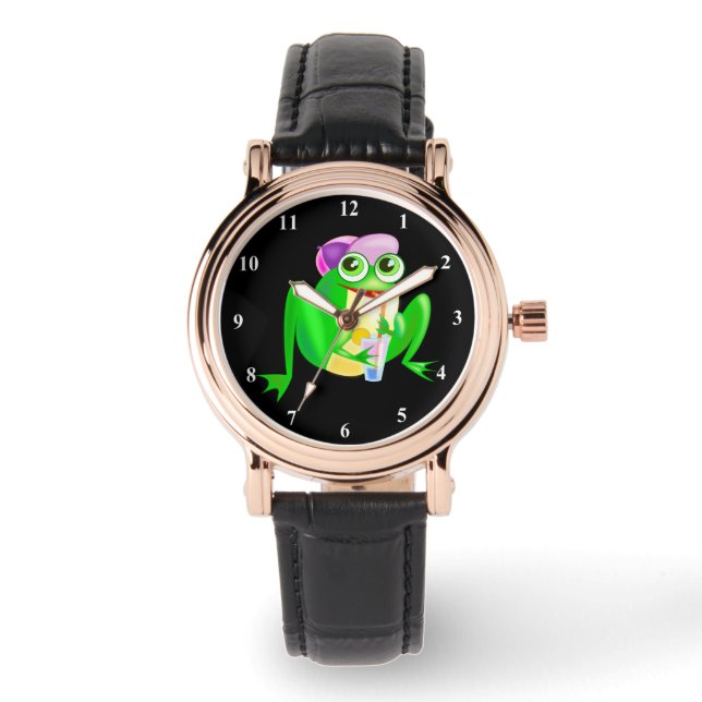 Happy Party Frog - Armbanduhr (Vorderseite)