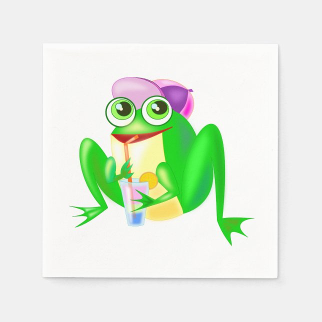 Happy Party Frog Serviette (Vorderseite)