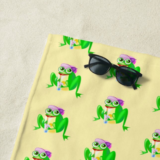 Happy Party Frog Strandtuch (Beispiel)