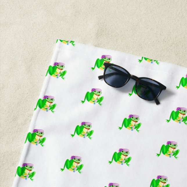 Happy Party Frog Strandtuch (Beispiel)