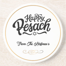 Happy Passover | Einfach traditionelles Schwarz &  Getränkeuntersetzer