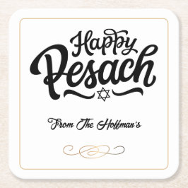 Happy Passover | Einfach traditionelles Schwarz &  Rechteckiger Pappuntersetzer