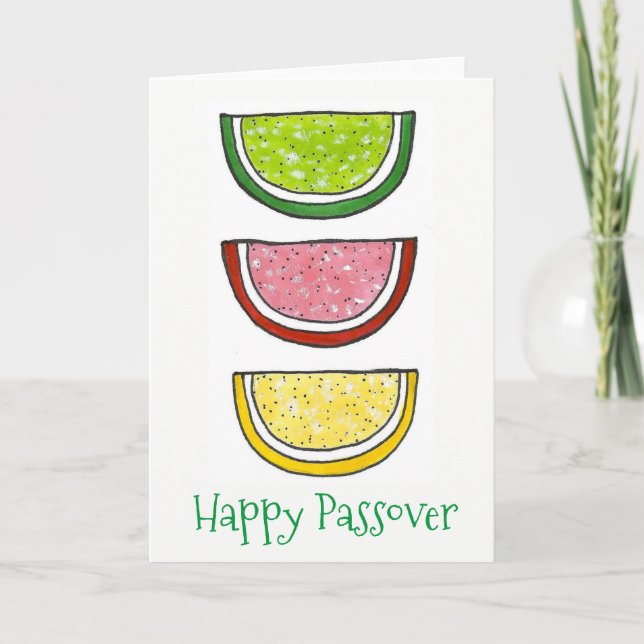 Happy Passover Fruit Slice Jellies Jelly Candy Karte (Vorderseite)