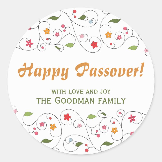 Happy Passover - Gif Label Runder Aufkleber (Vorderseite)