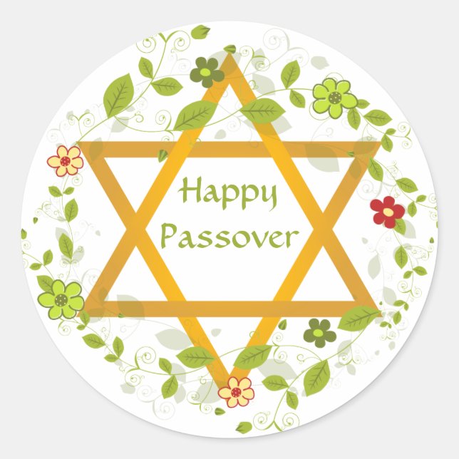 Happy Passover Magen David Sticker (Vorderseite)