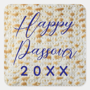 Happy Passover Matzo Quadratischer Aufkleber