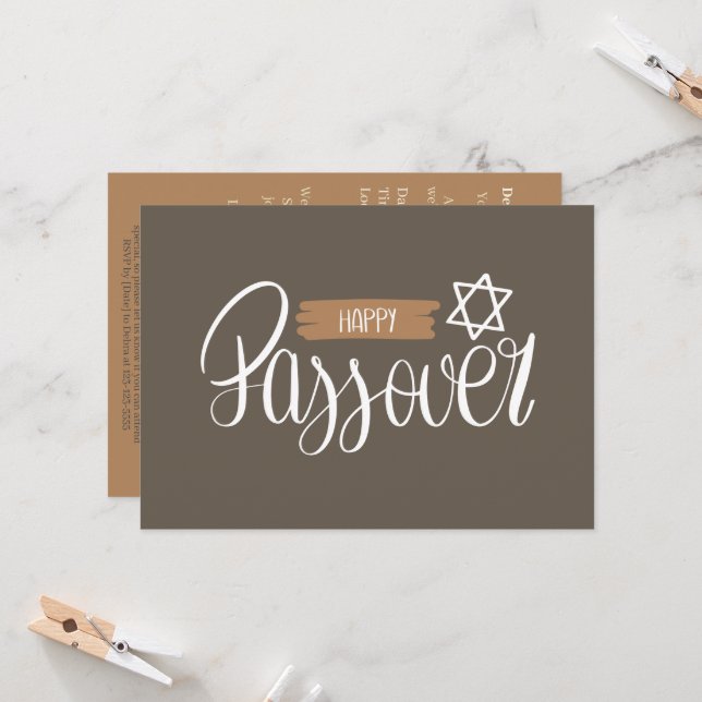 Happy Passover | Seder Pesach Feste Einladung (Vorderseite/Rückseite Beispiel)