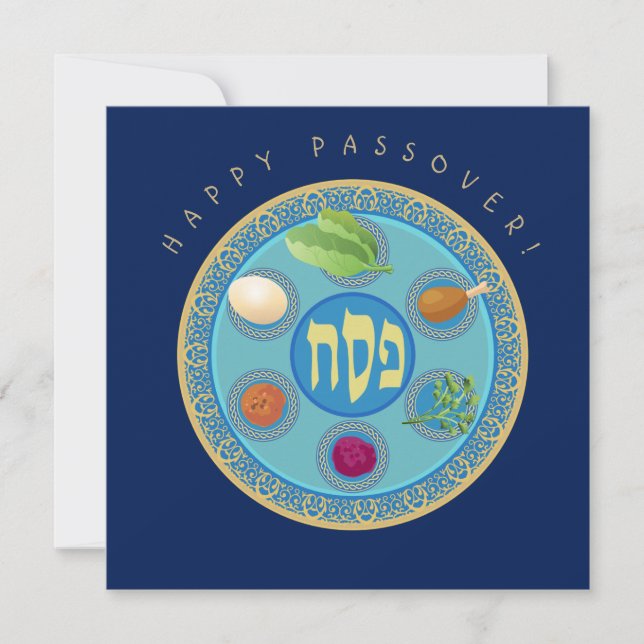 Happy Passover Spring Pesach Seder Feiertagskarte (Vorderseite)
