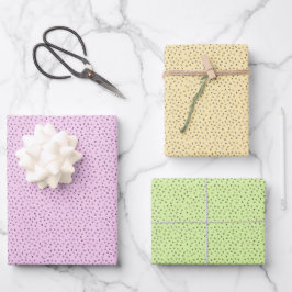 Happy Pastel Hand Drawn Polka Dots Oster Geschenkpapier Set