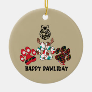 Happy Pawliday - Holiday Keramik Ornament