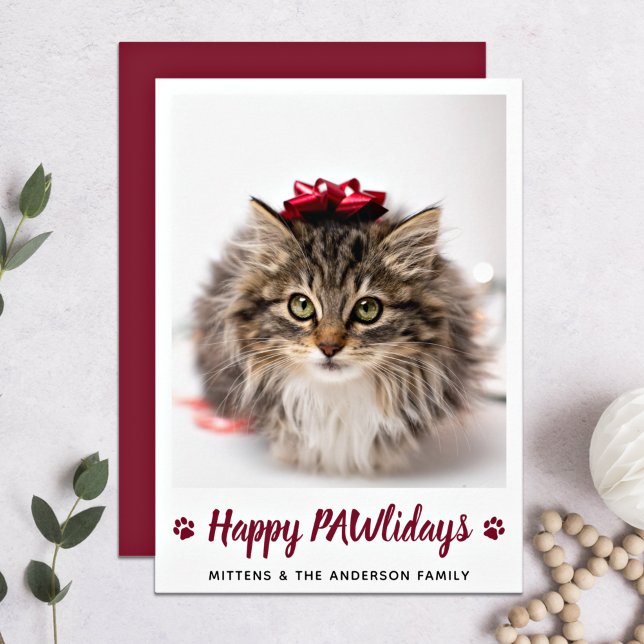 Happy PAWlidays Cat Lover Pet Foto Weihnachten (Von Creator hochgeladen)