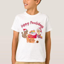 Happy Pawlidays Christmas Cats Party T-Shirt