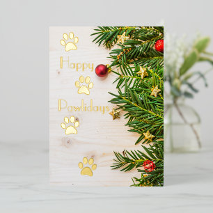 Happy Pawlidays Christmas Foil Flat Grußkarte Folieneinladung