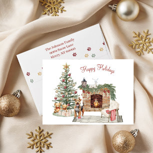 Happy Pawlidays Dog Design - Airedale Feiertagskarte