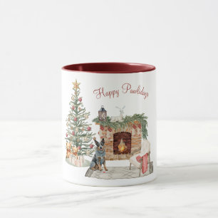 Happy Pawlidays Dog Design - Australischer Rinderh Tasse