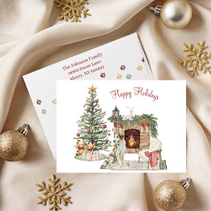 Happy Pawlidays Dog Design - Borzoi Feiertagskarte