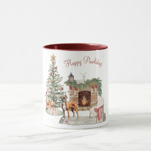 Happy Pawlidays Dog Design - Boxer Tasse