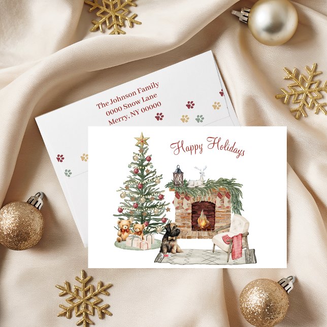 Happy Pawlidays Dog Design - Briard Feiertagskarte (Von Creator hochgeladen)