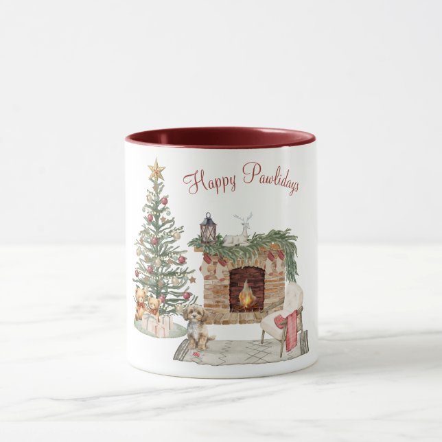 Happy Pawlidays Dog Design - Cavapoo Tasse (Zentrum)