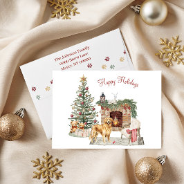 Happy Pawlidays Dog Design - Golden Retriever Feiertagskarte