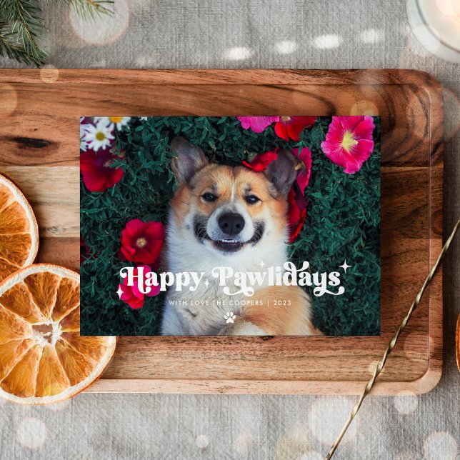Happy Pawlidays Dog Foto Weihnachten (Von Creator hochgeladen)