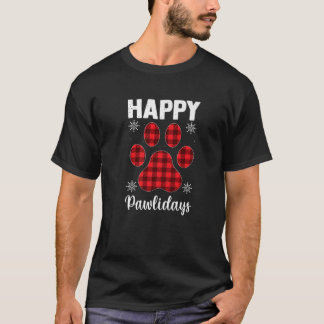Happy Pawlidays Dog Paw Symbol Welpe Weihnachtshun T-Shirt