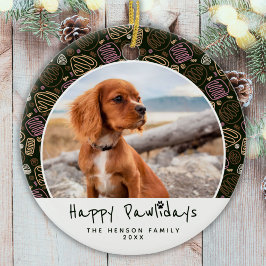 Happy Pawlidays Dog Pet Foto Eine Reihe Weihnachte Keramik Ornament