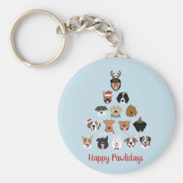 Happy Pawlidays Dog Weihnachtsbaum Schlüsselanhänger