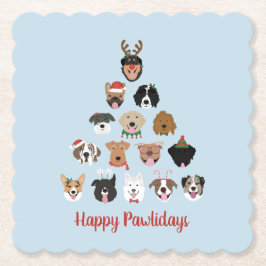Happy Pawlidays Dog Weihnachtsbaum Untersetzer