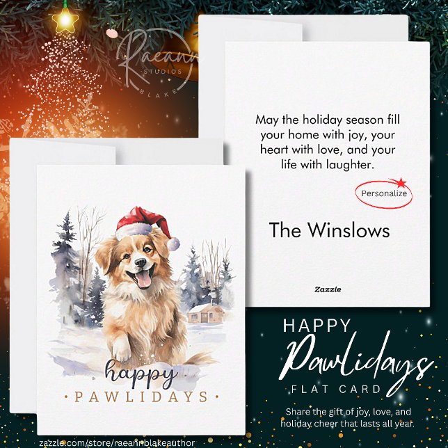 Happy Pawlidays Flat Christmas Card Feiertagskarte (Von Creator hochgeladen)