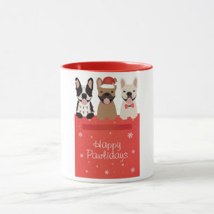 Happy Pawlidays French Bulldogs Tasse