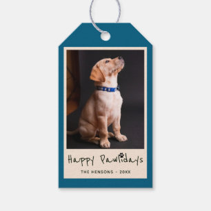 Happy Pawlidays Funny Pun Family Pet Foto Geschenkanhänger
