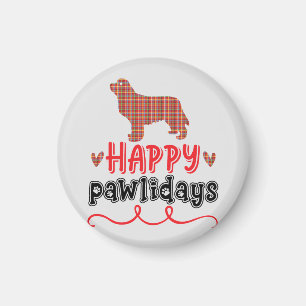 Happy Pawlidays   Funny Word Puff Magnet