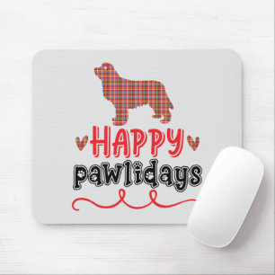 Happy Pawlidays Funny Word Puff Mousepad