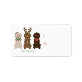 Happy Pawlidays Goldendoodle Weihnachtslicht Adressaufkleber