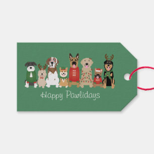 Happy Pawlidays Hunde Red Green Geschenkanhänger