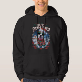 Happy Pawlidays Jack Russell Merry Christmas Hoodie